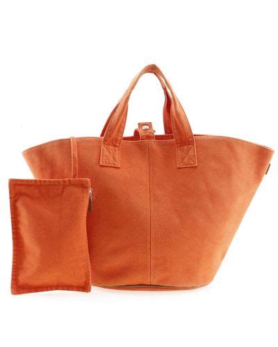 Hermès Sac De Plage Orange Canvas Tote Bag Authentic 